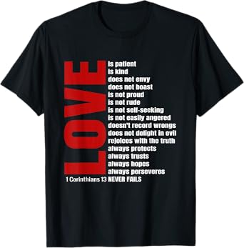 Love Is Patient 1 Corinthians 13 Bible Verse T Shirt T-Shirt