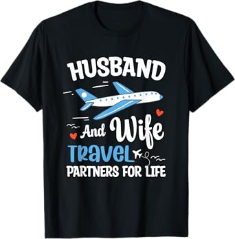Funny Couple Husband And Wife Travel Partners For Life T-Shirt