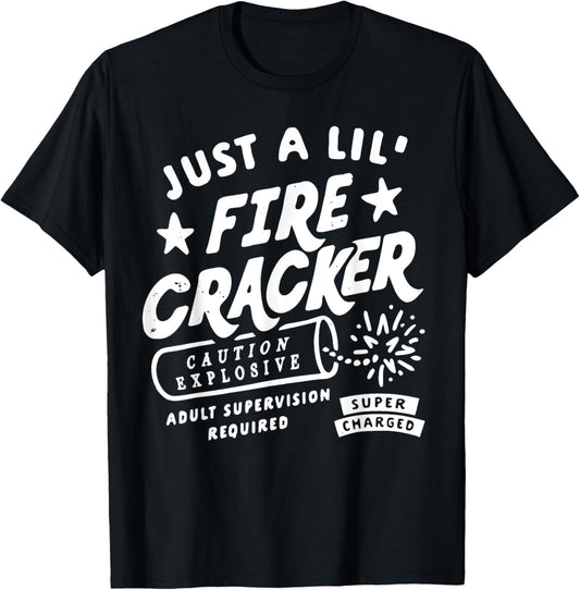 Funny Just A Lil' Firecracker Cute Toddler Youth 4th Of July T-shirt