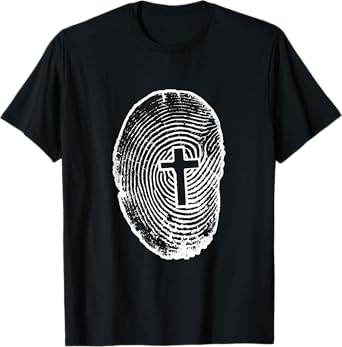 Christian Religion Fingerprint Cross T-Shirt