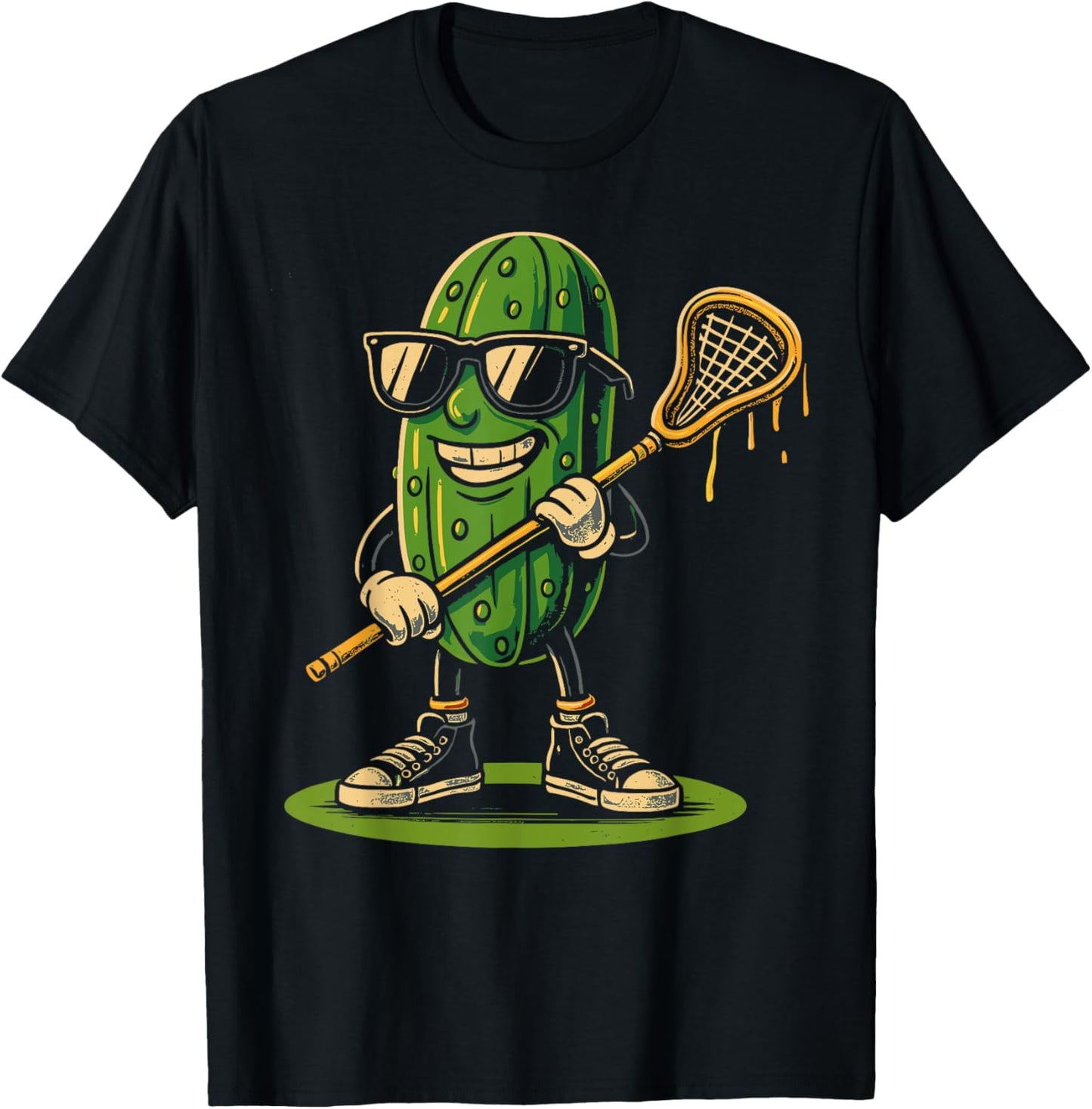 Funny Pickle Playing Lacrosse Cool Sports T-Shirt