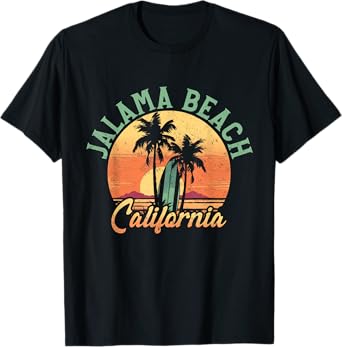 Jalama Beach California Retro Surfer Vintage Beach Men Women T-Shirt