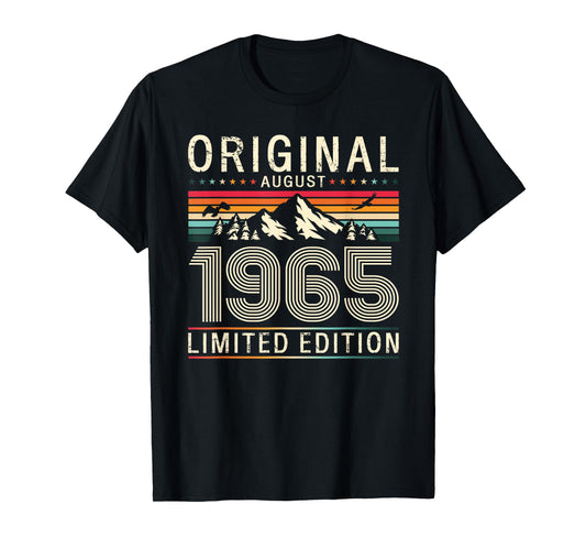 60th Birthday Gift Men Women Original Since August 1965 T-Shirt