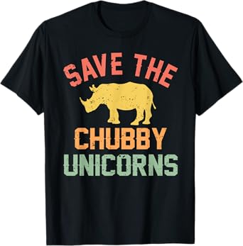 Save the Chubby Unicorns T Shirt Vintage Colors Distressed T-Shirt
