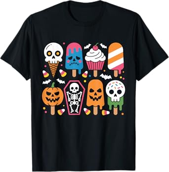Halloween Summer Popsicle Halloween Ice Cream Summerween T-Shirt