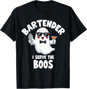 Bartender Halloween Costume I Serve The Boos Men Women T-Shirt