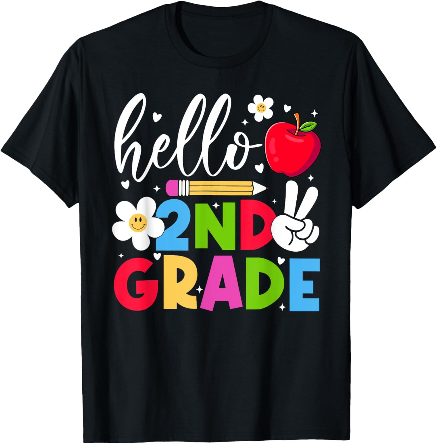 Back To School Hello Second Grade Team 2nd Grade Boy Girl Kids Tee by TeeBrew