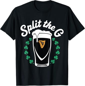 Irish Beer Split The G Shamrock St. Patrick’s T-Shirt