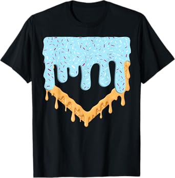 Baseball Drip Boys Ice Cream Drip Youth Baseball Birthday T-Shirt