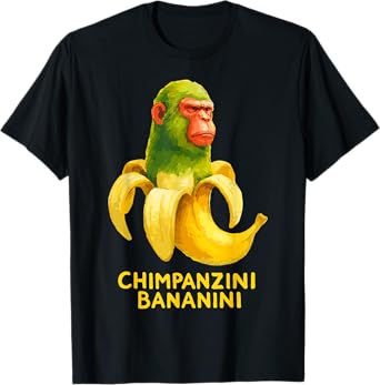 Watercolor Monkey Meme Italian Brainrot Chimpanzini Bananini T-Shirt