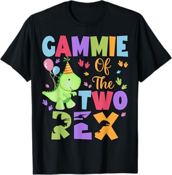 Gammie Of The Two Rex Birthday Dinosaur Family Matching T-Shirt