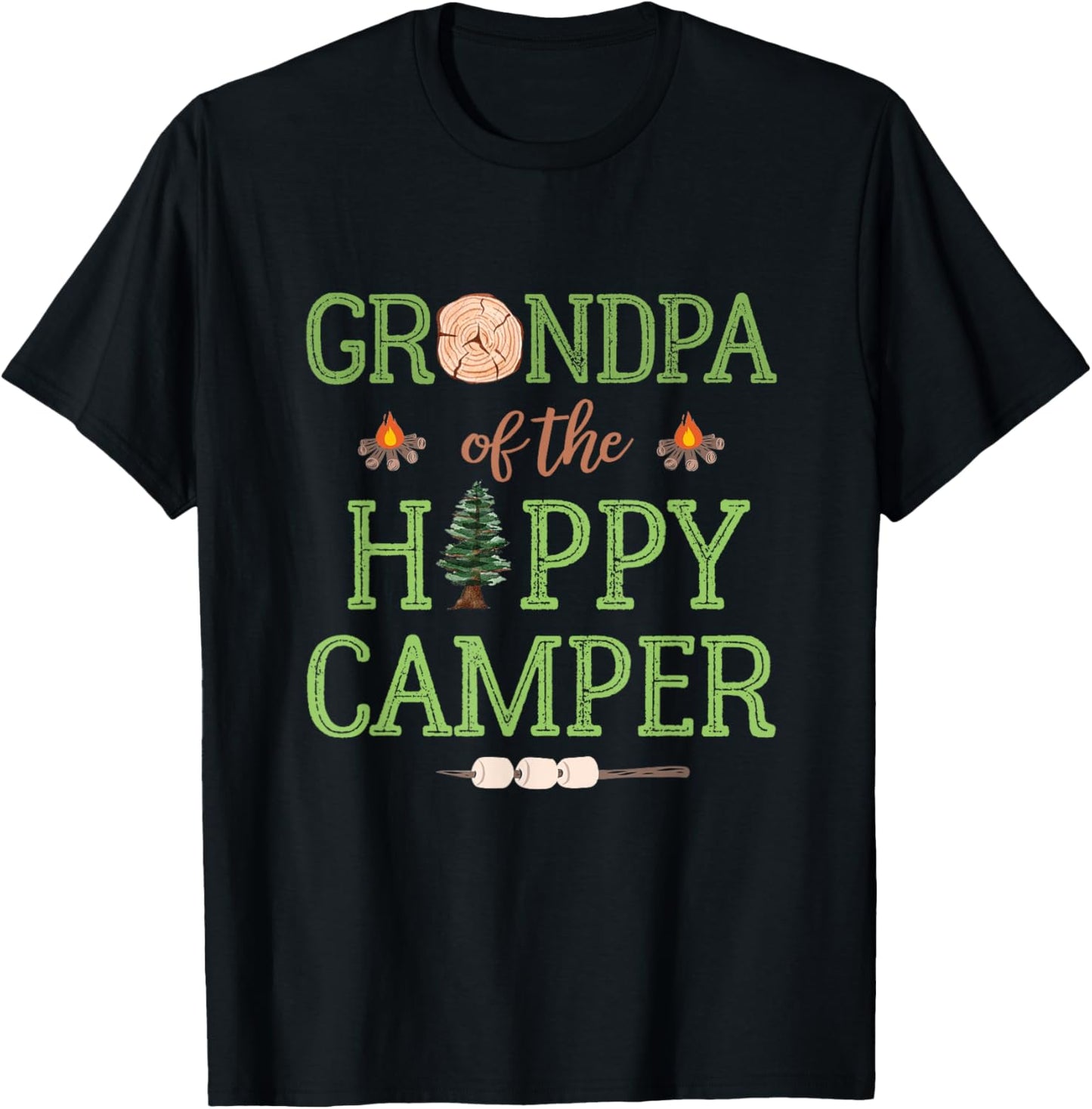 Grandpa Of The Happy Camper 1st Birthday Camping Family Trip T-Shirt