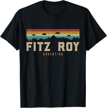 Fitz Roy Mountains Argentina Hiking Outdoors Retro T-Shirt