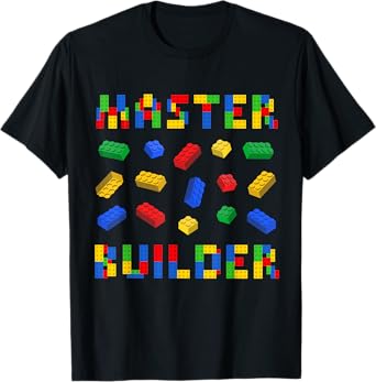 Master Builder Bricks Building Blocks Lover Men Women Kids T-Shirt