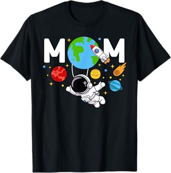 Mom Mommy Mother Space Astronaut Birthday Family Matching T-Shirt