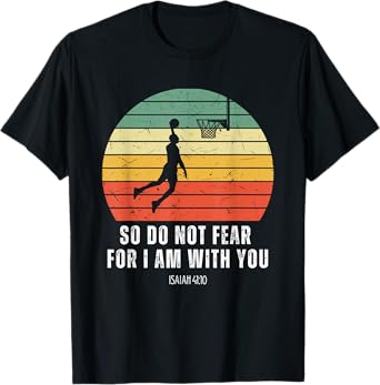 Christian Retro Basketball Verse Men Boys Kids Religious T-Shirt