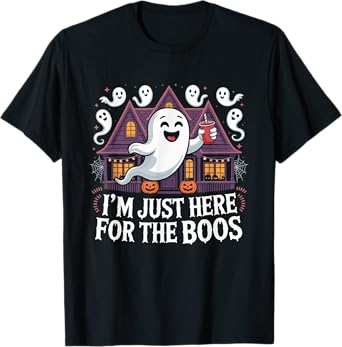 I'm Just Here for The Boos Funny Ghost Halloween Costume T-Shirt