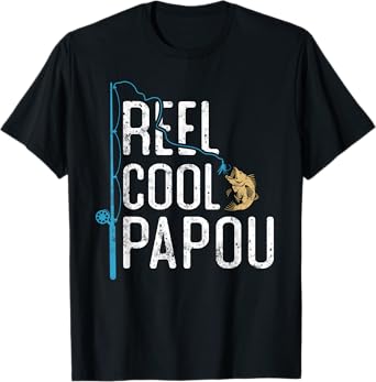 Reel Cool Papou vintage funny fishing rod gifts for Papou T-Shirt