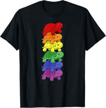 Funny LGBT Turtle Rainbow Lesbian Gay Pride Womens Mens T-Shirt