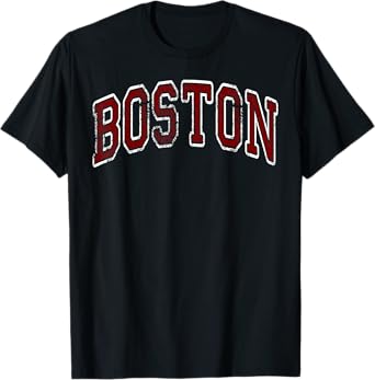 Boston Massachusetts MA Vintage Sports Design Red Design T-Shirt
