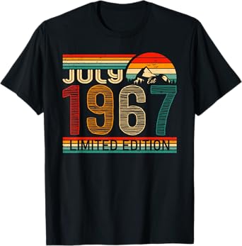 July 1967 Limited Edition Classic 1967 Year Vintage Birthday T-Shirt