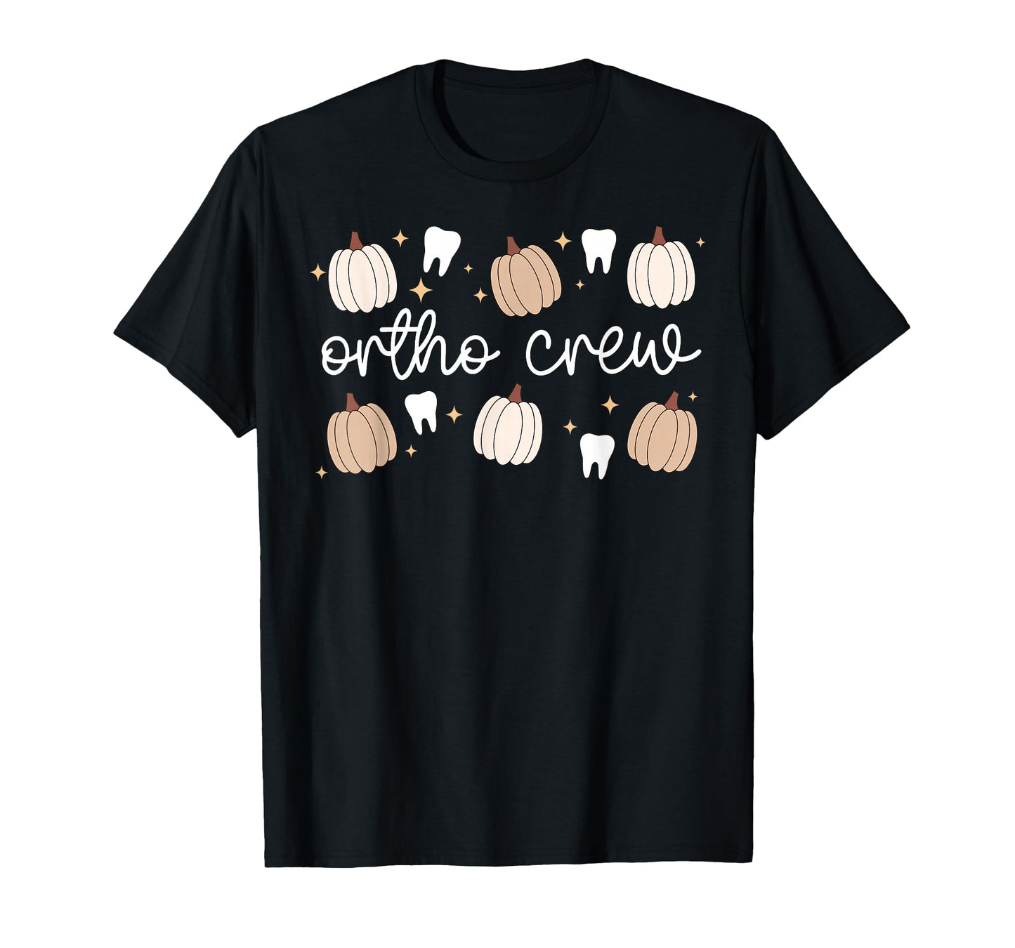 Retro Ortho Crew Tooth Pumpkin Fall Orthodontic Halloween T-Shirt