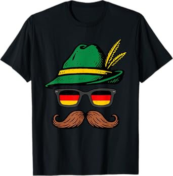 Oktoberfest German Hat Mustache Bavaria Beer Festival Mens T-Shirt