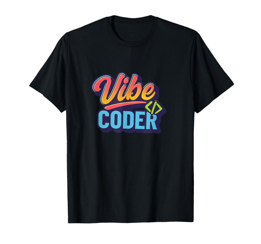 Vibe Coder Aesthetic Retro Programming Design T-Shirt