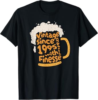 Vintage Since 1995 Crafted With Finesse 29th Birthday Beer T-Shirt