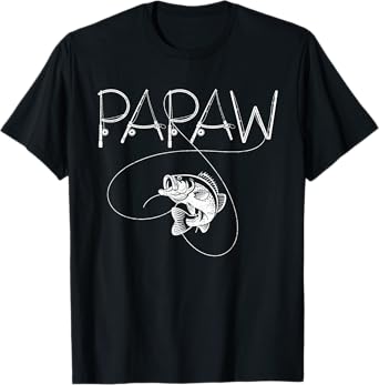 Fishing PAPAW Rod Fisherman Fish Lover Father's Day Mens T-Shirt