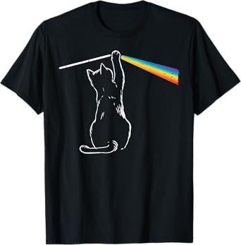 Cat Rainbow Light Cool Prism Science Spectral Men Women Kids T-Shirt