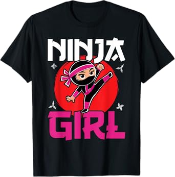Cute Ninja Fighter Costume Ninja Girl T-Shirt