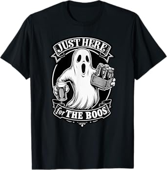 Just Here for The Boos Cute Ghost Funny Halloween Party T-Shirt