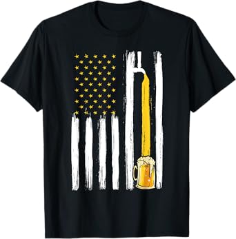 Craft Beer American Flag USA 4th Of July Brewery America Women Men T-Shirt