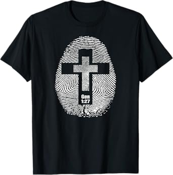 FINGERPRINT AND CROSS Design Christian-inspired ideas T-Shirt
