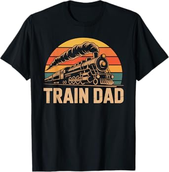 Train Dad Retro Steam Engine Railway vintage Rail Vehicle T-Shirt