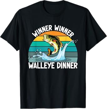 Winner Winner Walleye Dinner Fishing Lover Walley Fisherman T-Shirt