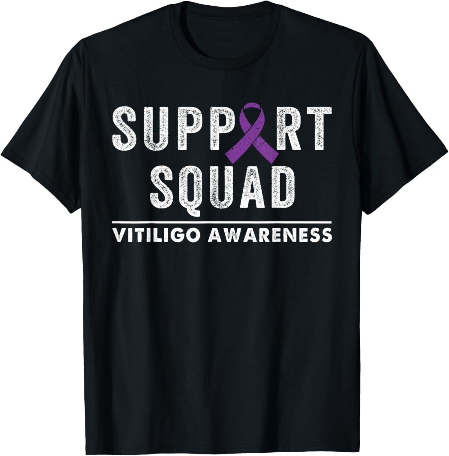 Support Squad Purple Ribbon Vitiligo Awareness T-Shirt