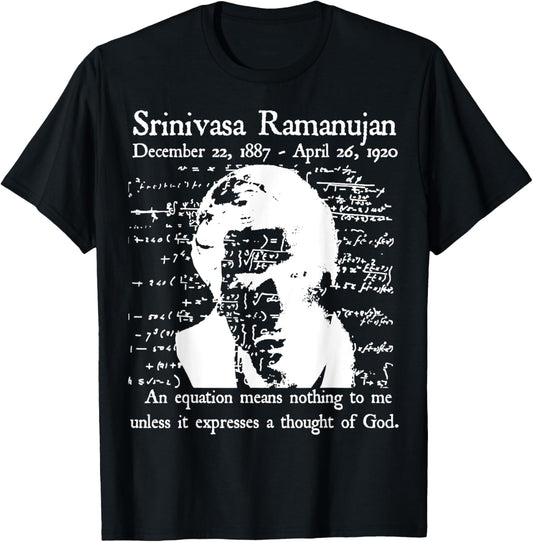 Nerdy Ramanujan Math Quote Vintage Math Teacher Tee by TeeBrew
