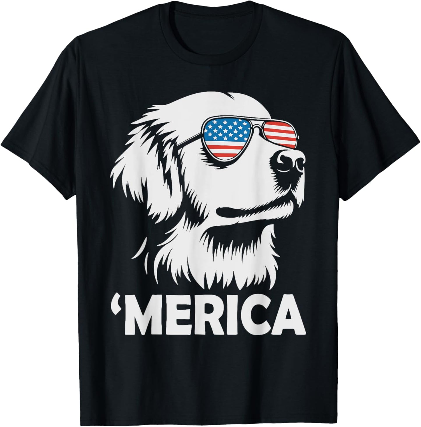 American Flag Golden Retriever 4th Of July Golden Dog Mom T-Shirt