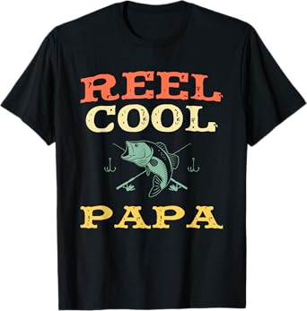Reel Cool Papa Fishing Fisherman Funny Vintage T-Shirt