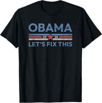Obama Retro Vintage Patriotic 2028 Political Protest Rally T-Shirt