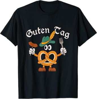 Guten Tag Funny Oktoberfest Pretzel Beer German Costume T-Shirt