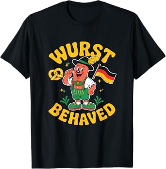 Oktoberfest Hotdog Wurst Behaved Funny German Sausage T-Shirt