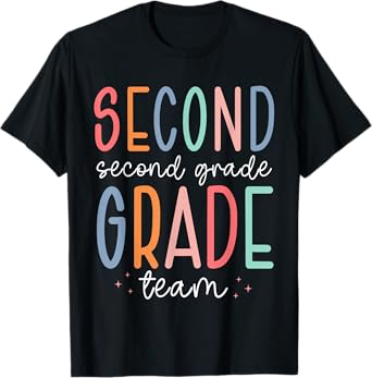 Team Second Grade 2nd Grade Teacher Squad Back To School T-Shirt