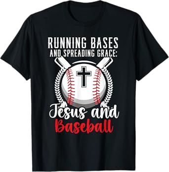 Baseball And Jesus Christian Baseball Player Religious T-Shirt
