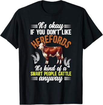 Smart People Cattle Hereford Cow Lover Hereford Cattle T-Shirt