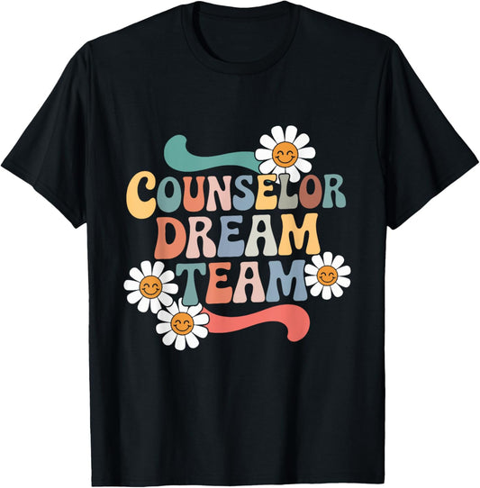 Counselor Dream Team Retro Back To School Counselor Squad Appreciation Tee by TeeBrew