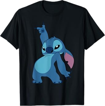 Disney Lilo & Stitch Disco Dance Pose Front and Back 2-Sided T-Shirt