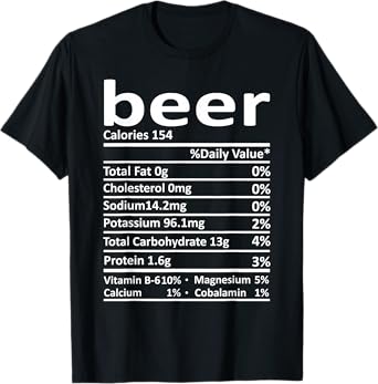 Beer Nutrition Funny Thanksgiving Costume Food Christmas T-Shirt